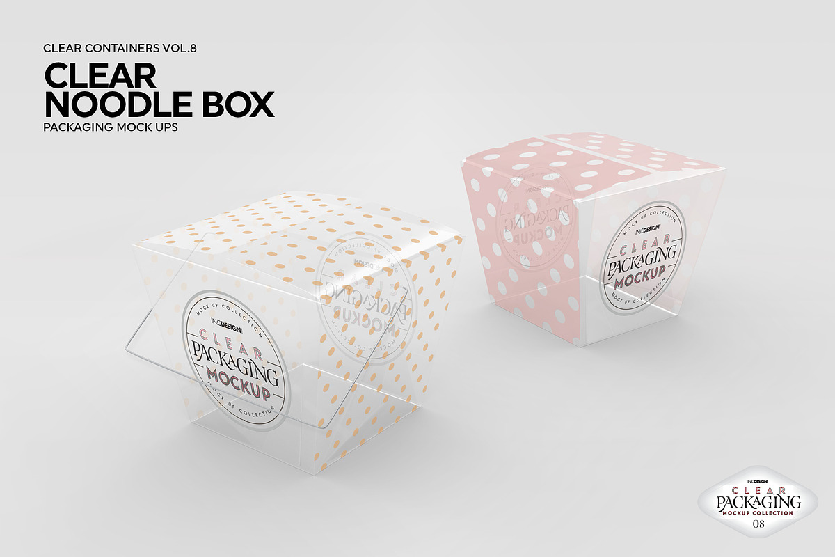 Clear Noodle Box Packaging Mockup, a Packaging Mockup by INCDesign (Photo 6 of 7)