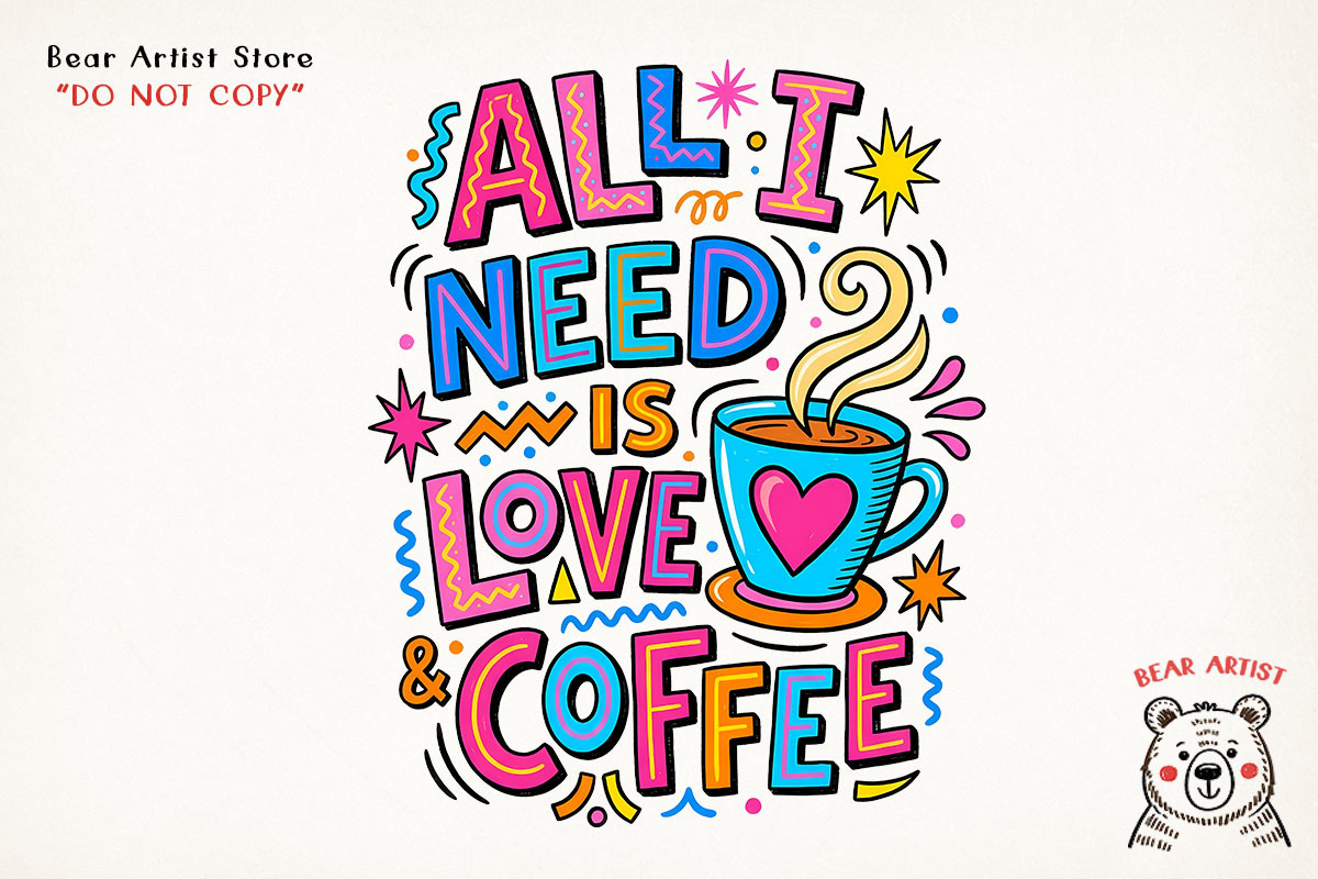 Valentine Love & Coffee Illustration, an Illustration by GlitterCraft (Photo 4 of 41)