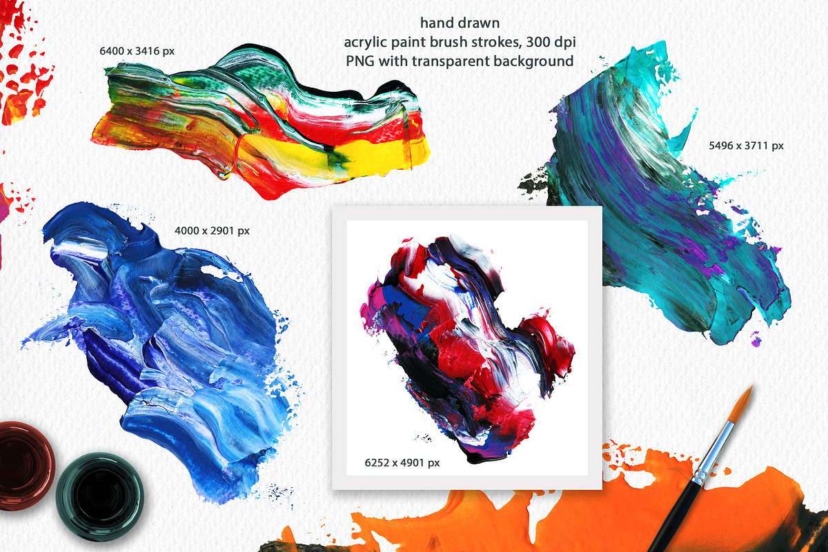 Acrylic Brush Strokes Textures, a Texture Graphic by Marmoris.Arts (Photo 2 of 12)