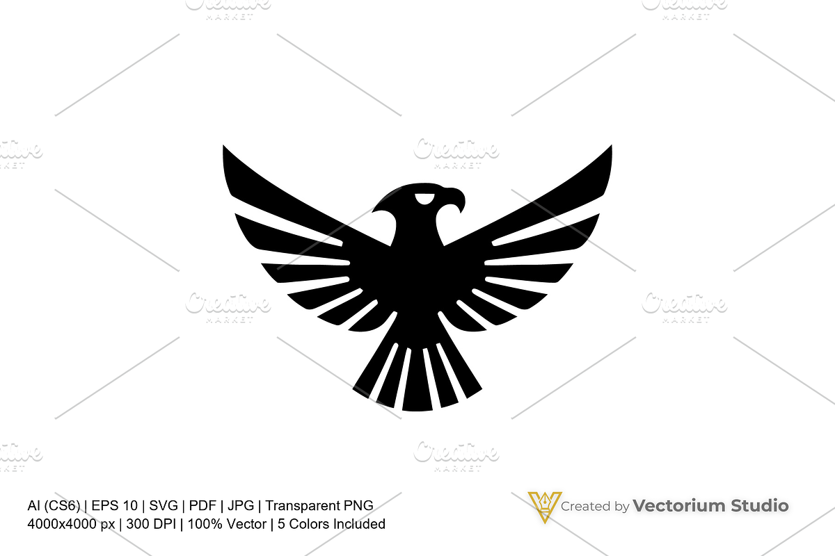Minimalist Eagle Wings Logo, a Branding & Logo Template by Vectorium Studio (Photo 1 of 5)