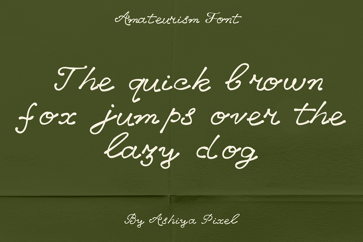 Amateurism Vintage Cursive Font, a Script Font by Ashiya Pixel (Photo 2 of 7)