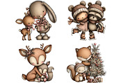 Whimsical Christmas Animal Friends, an Illustration by Craft Nest (Thumbnail 4 of 9)