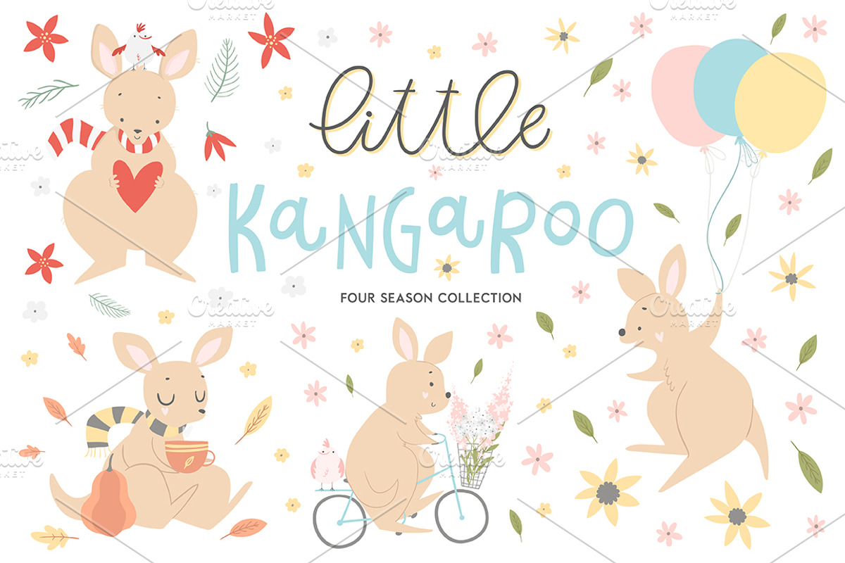 Little kangaroo children collection, an Animal Illustration by Artnis (Photo 1 of 12)