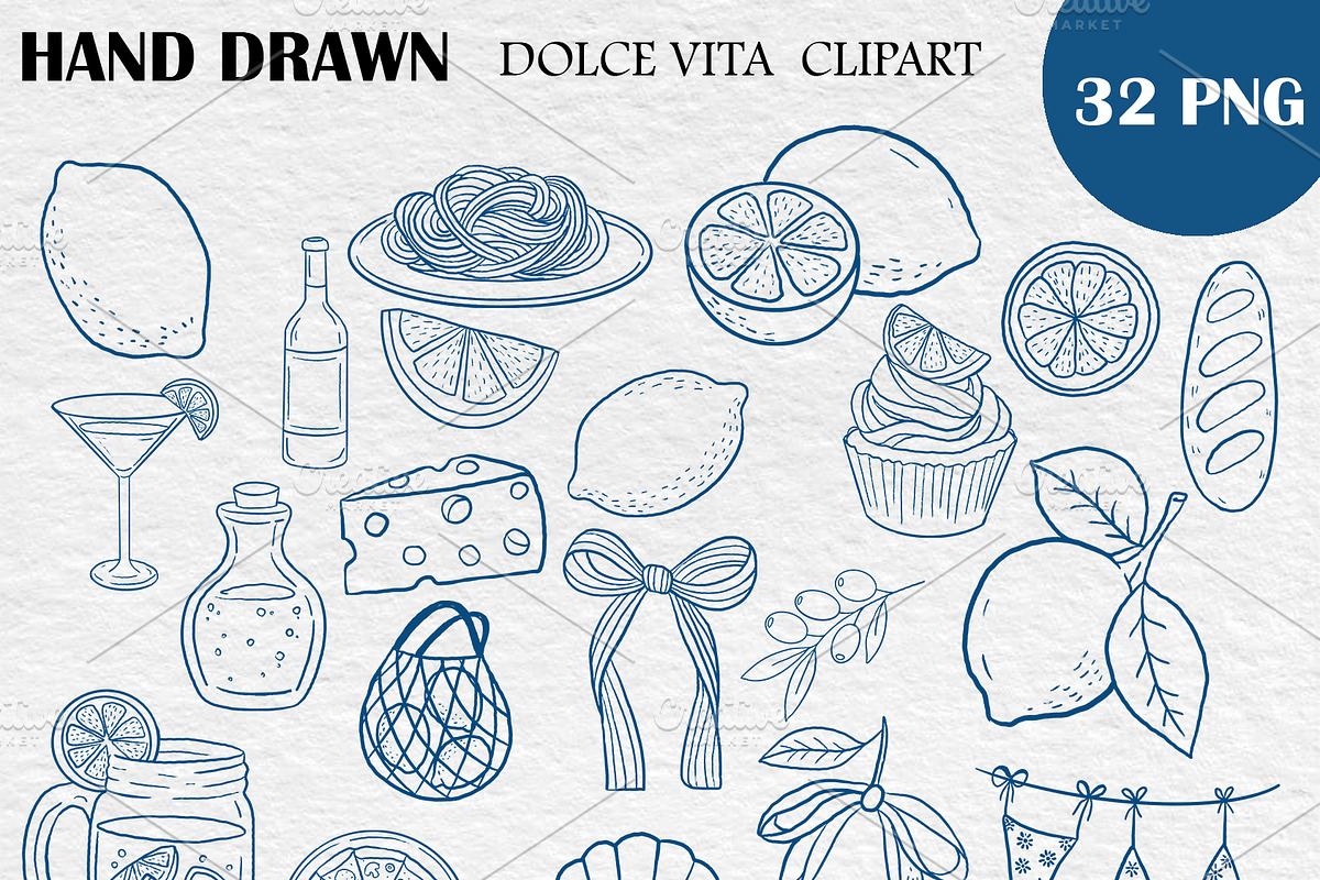 La Dolce Vita Italian Summer Clipart, a Food Illustration by PatternPalette (Photo 2 of 8)