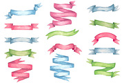 Set of 14 Watercolor Vector Ribbons, an Object Graphic by Alonka's Illustrations (Thumbnail 2 of 2)