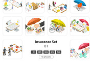 Insurance Set 01, a Person Illustration by AndriiStore (Thumbnail 1 of 11)