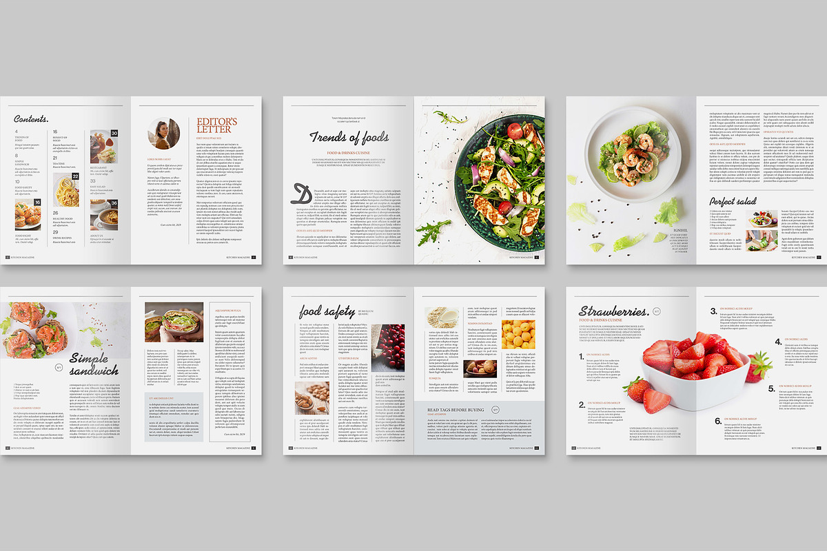 Food Cookbook Magazine Template, a Magazine Template by BrandPacks