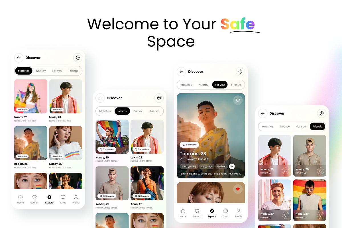 LoveisLove: LGBTQ+ Dating App UI Kit, an UI Kit Template by Fluttertop (Photo 5 of 8)