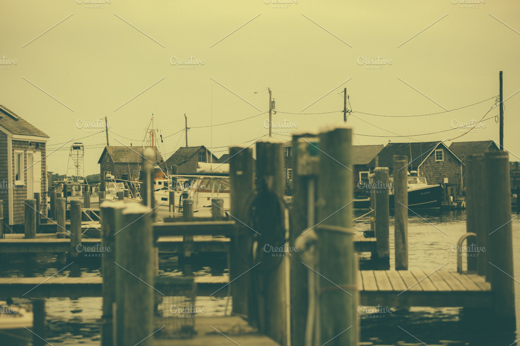 Dock view stock photo containing marthas vineyard and island