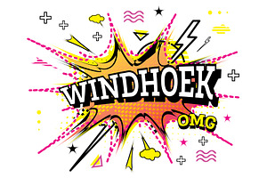 Windhoek Comic Text In Pop Art Style