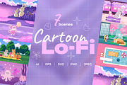 Lo Fi Cozy Scene Illustration Pack, a Decorative Illustration by IMG Visuals (Thumbnail 1 of 8)
