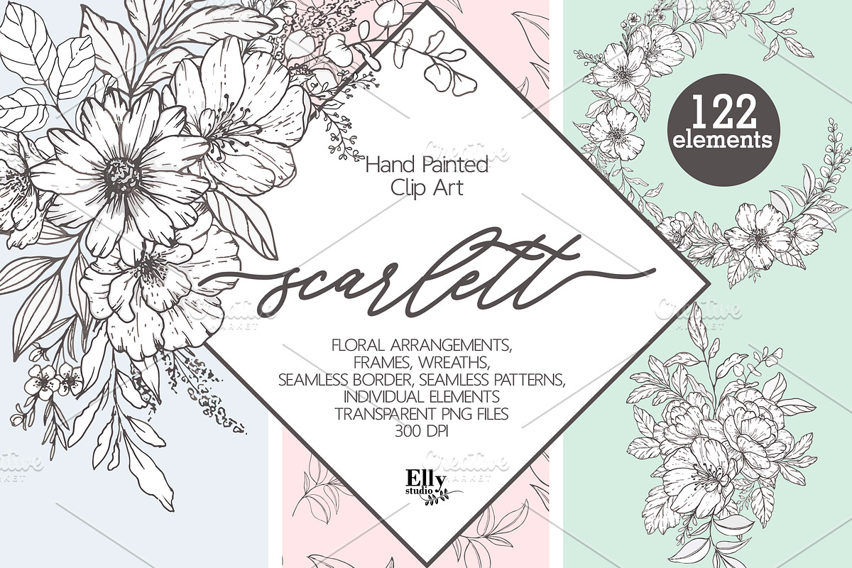 Modern Floral Graphic Collection, a Decorative Illustration by Elly Studio (Photo 1 of 12)