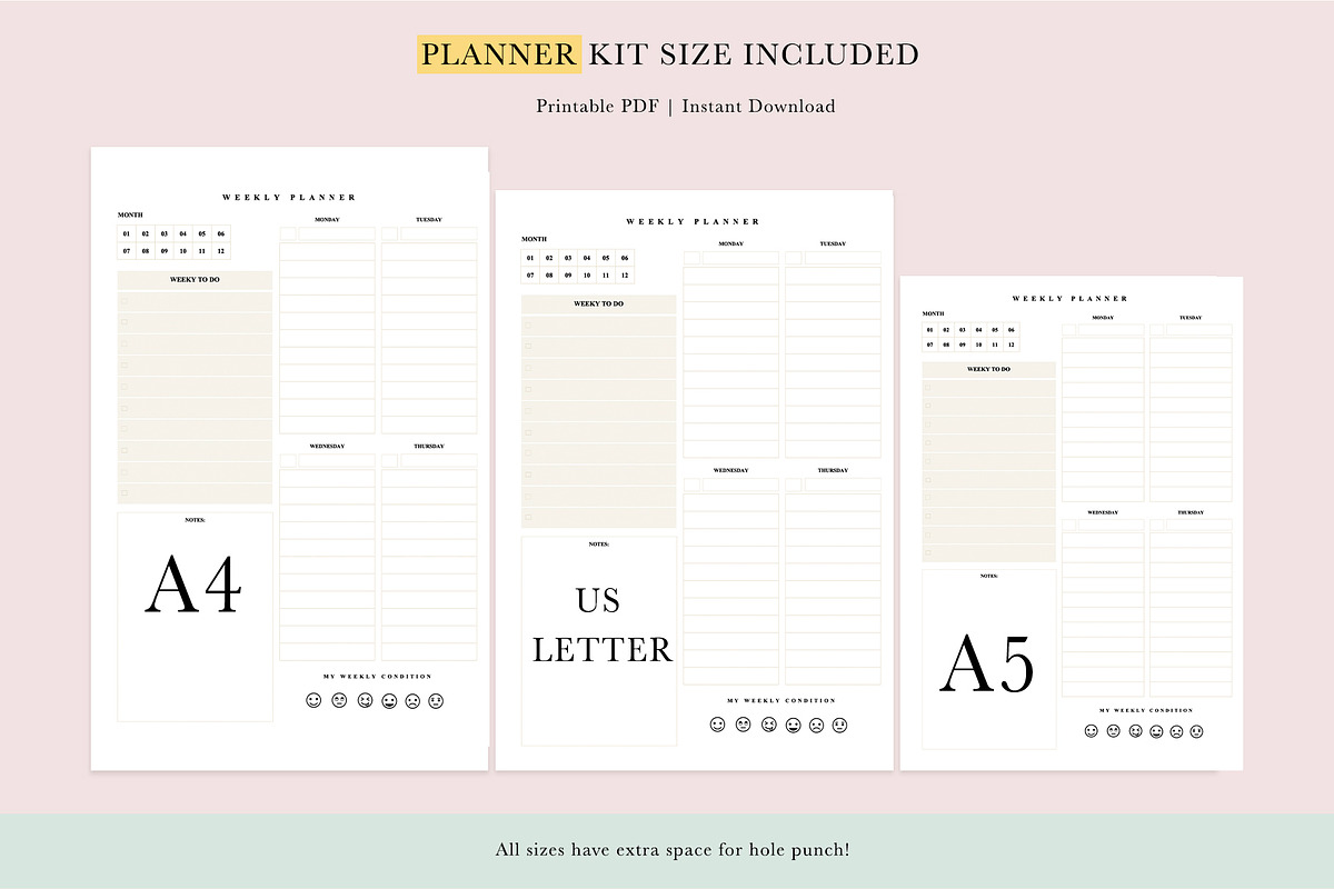 Weekly & Daily Planner - PPT Edit, a Stationery Template by Bonita Digital Design (Photo 5 of 9)