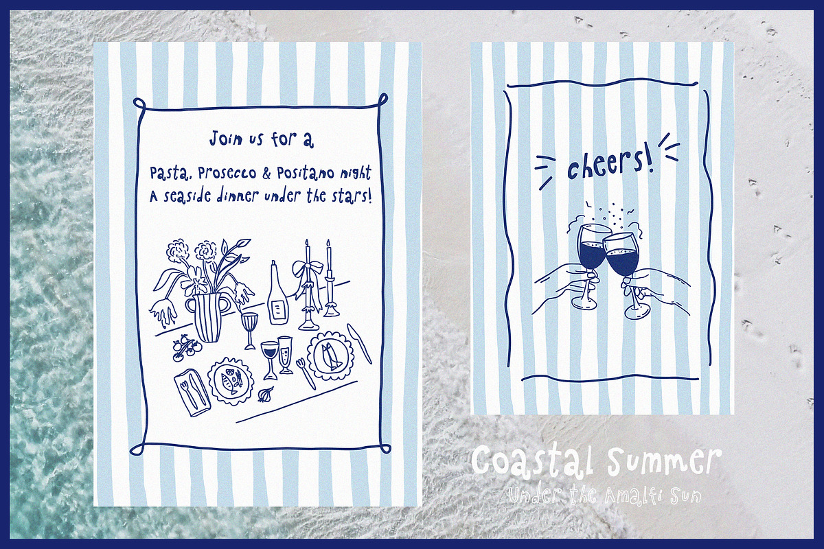 COASTAL Summer - whimsical set, a Seasonal Illustration by Madiwaso (Photo 8 of 13)