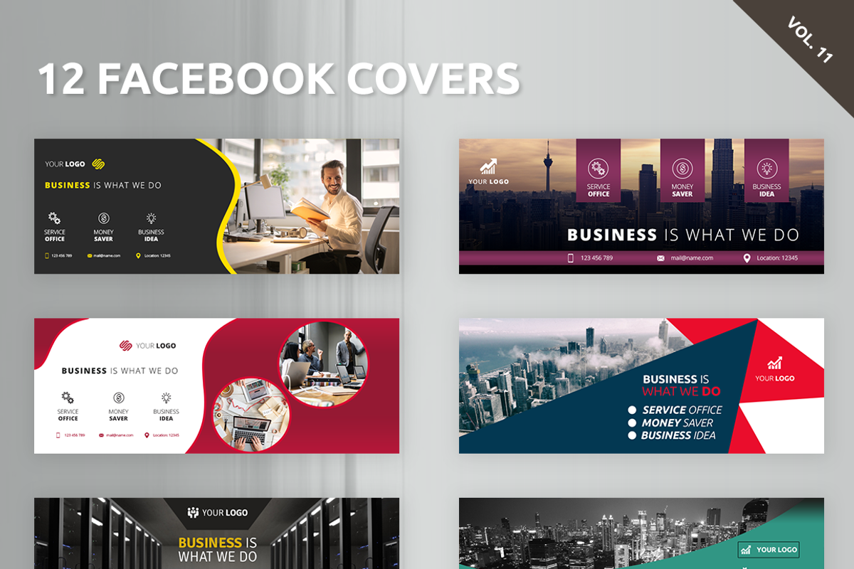 12 Facebook Covers, a Social Media Template by Creatricks