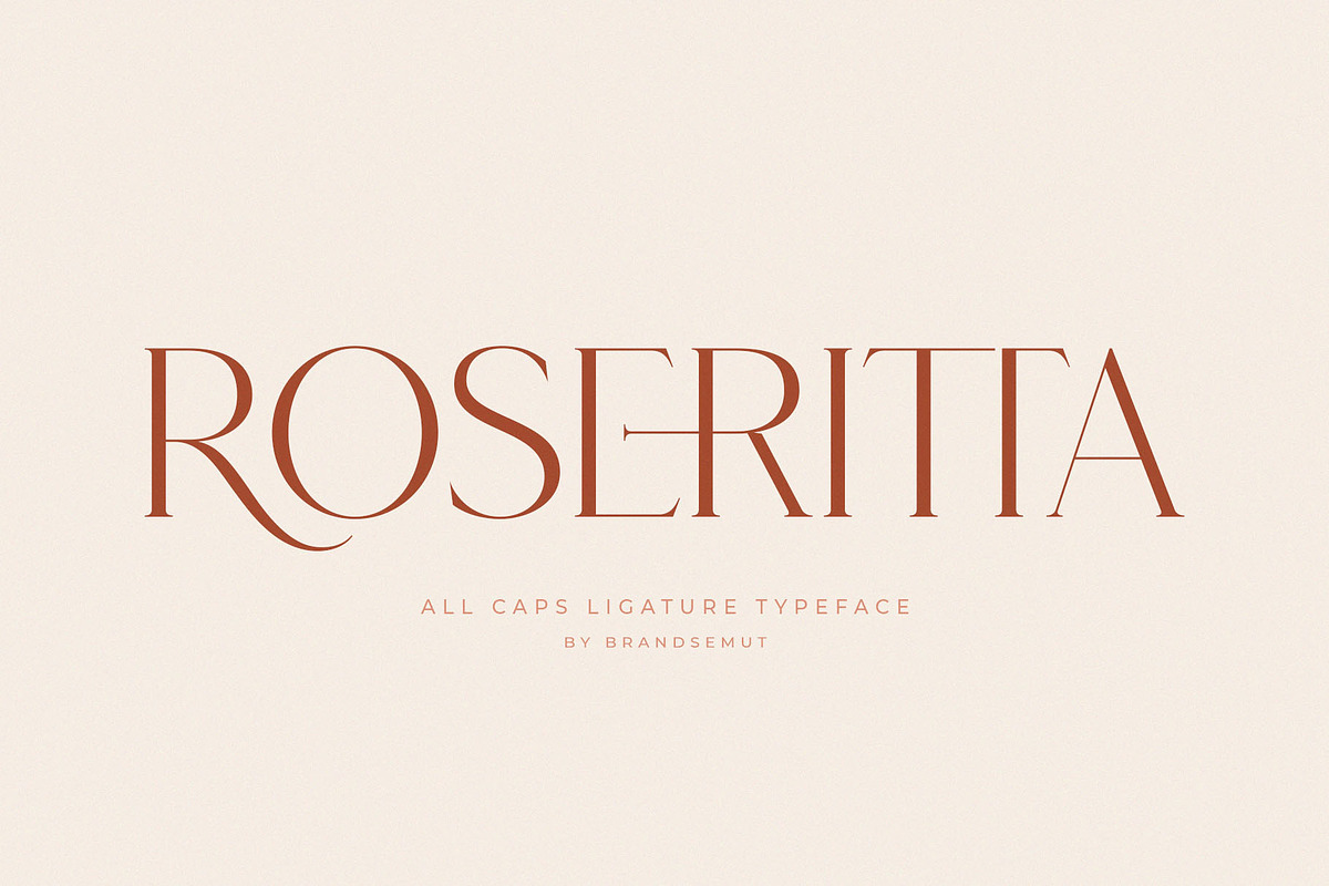 Roseritta - Ligature Serif, a Serif Font by BrandSemut (Photo 1 of 11)