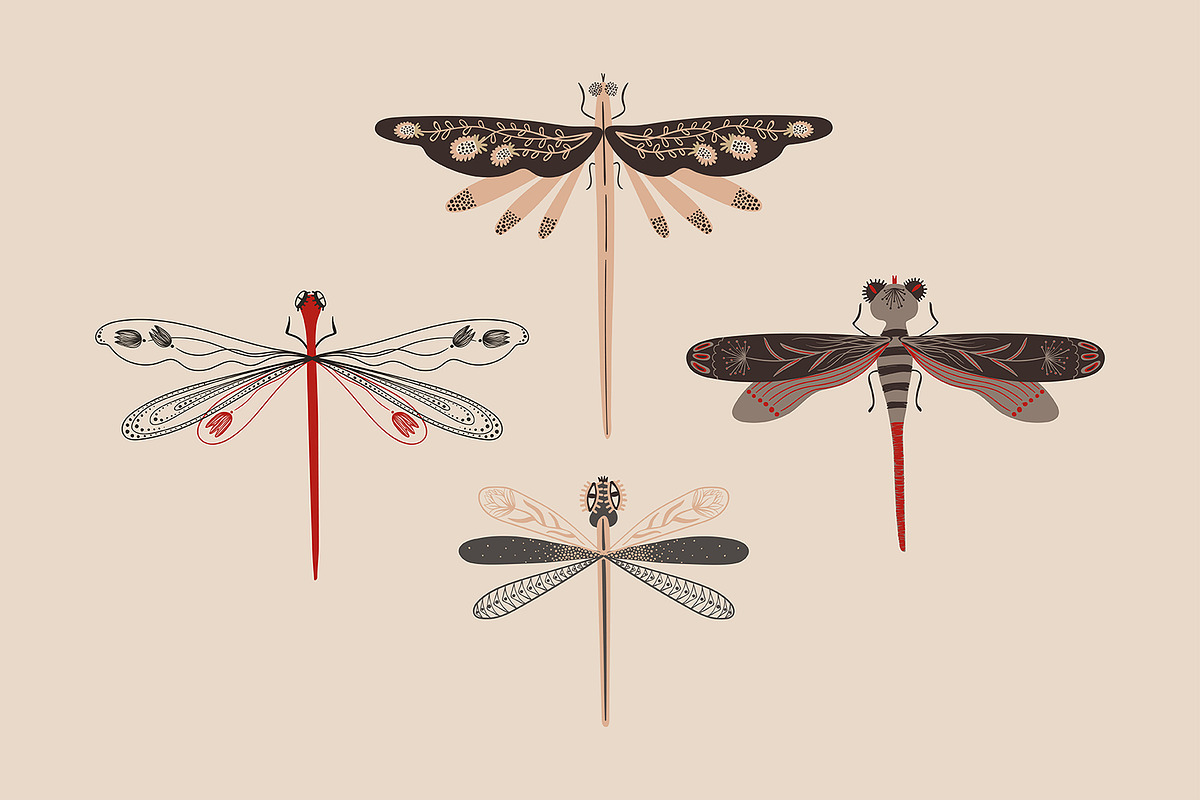 Folk Art Insects., an Animal Illustration by Annakniaz (Photo 7 of 15)