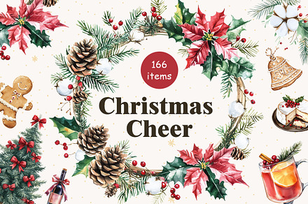 Christmas Watercolor Clipart Collect
