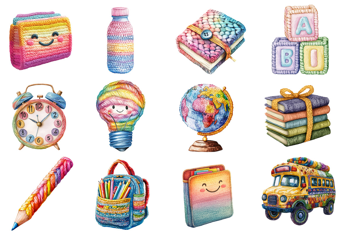 Crochet Back to School Sublimation, an Illustration by Designworld (Photo 4 of 5)
