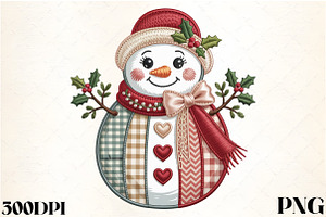 Quilted Christmas Snowman, an Illustration by CrexoraLab