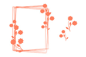Coral flower frame with decorative, an Illustration by okskukuruza