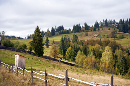 mountain landscape with cloud sky Carpathian Ukraine, a Background Photo by andreonegin market