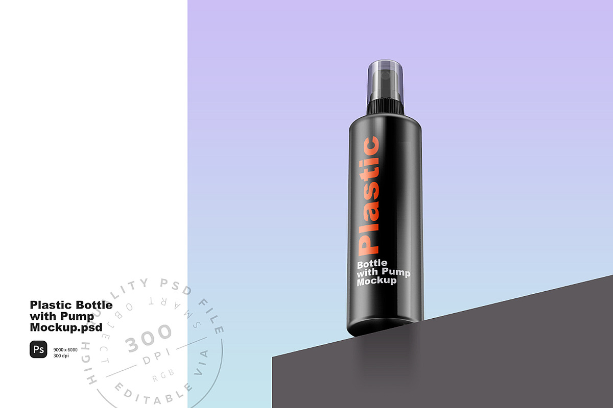 Plastic Bottle with Pump Mockup, a Packaging Mockup by Reformer Mockup (Photo 5 of 6)