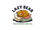 Lazy Bear Mascot Cartoon Logo, an Animal Illustration by Cekal_std (Thumbnail 2 of 3)