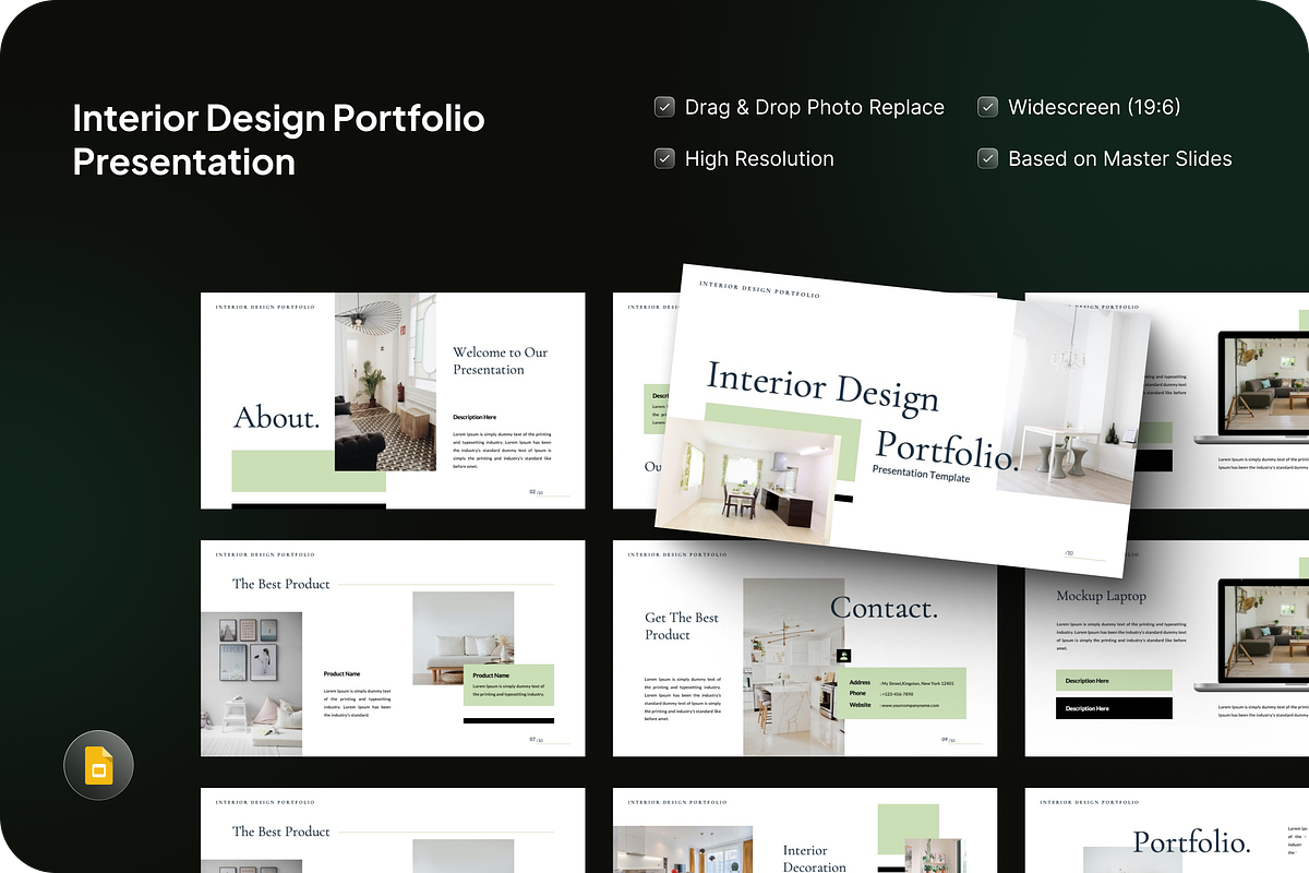 Interior Design Google Slide, a Presentation Template by SquidPixey (Photo 1 of 7)