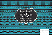 Vintage Blue Clipart Lace Borders, an Illustration by Amanda Ilkov (Thumbnail 2 of 5)