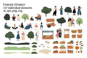 Farmer Market people set clipart, a Person Illustration by LyubovZaytseva