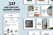 50 Mid-Century Modern Instagram Pack, a Social Media Template by Uno Bello Design Studio (Thumbnail 1 of 5)