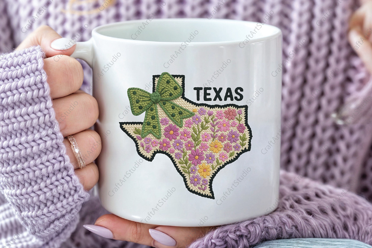 Crochet Floral Coquette Texas PNG, an Illustration by CraftArtStudio (Photo 3 of 4)