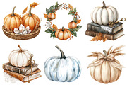 Halloween Pumpkins Clipart, an Illustration by Watercolor design (Thumbnail 2 of 4)