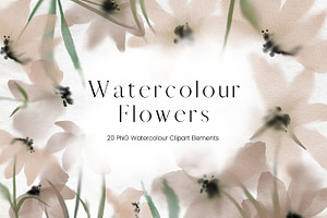 Brown Watercolour Flowers Clipart