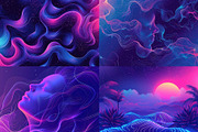 32 Ethereal Neon Dreamscapes, a Decorative Illustration by HipFonts (Thumbnail 6 of 9)