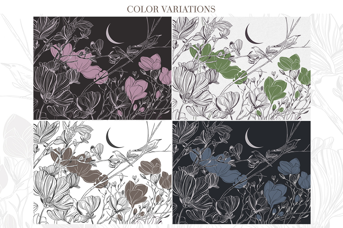 Hand Drawn Wallpaper Cherry Blossom, a Wallpaper Graphic by Nature.Of.Kate (Photo 3 of 11)