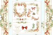 Watercolor Christmas frame, monogram, a Seasonal Illustration by WonderWonder (Thumbnail 3 of 11)
