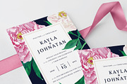 PEONY Watercolor Wedding Suite, an Invitation Template by Vintage To Vectors (Thumbnail 2 of 10)