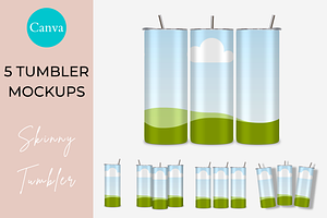 20oz Skinny Tumbler Mockups