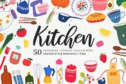Kitchen Cookware, Utensils & More, an Illustration by likorbut (Thumbnail 1 of 5)