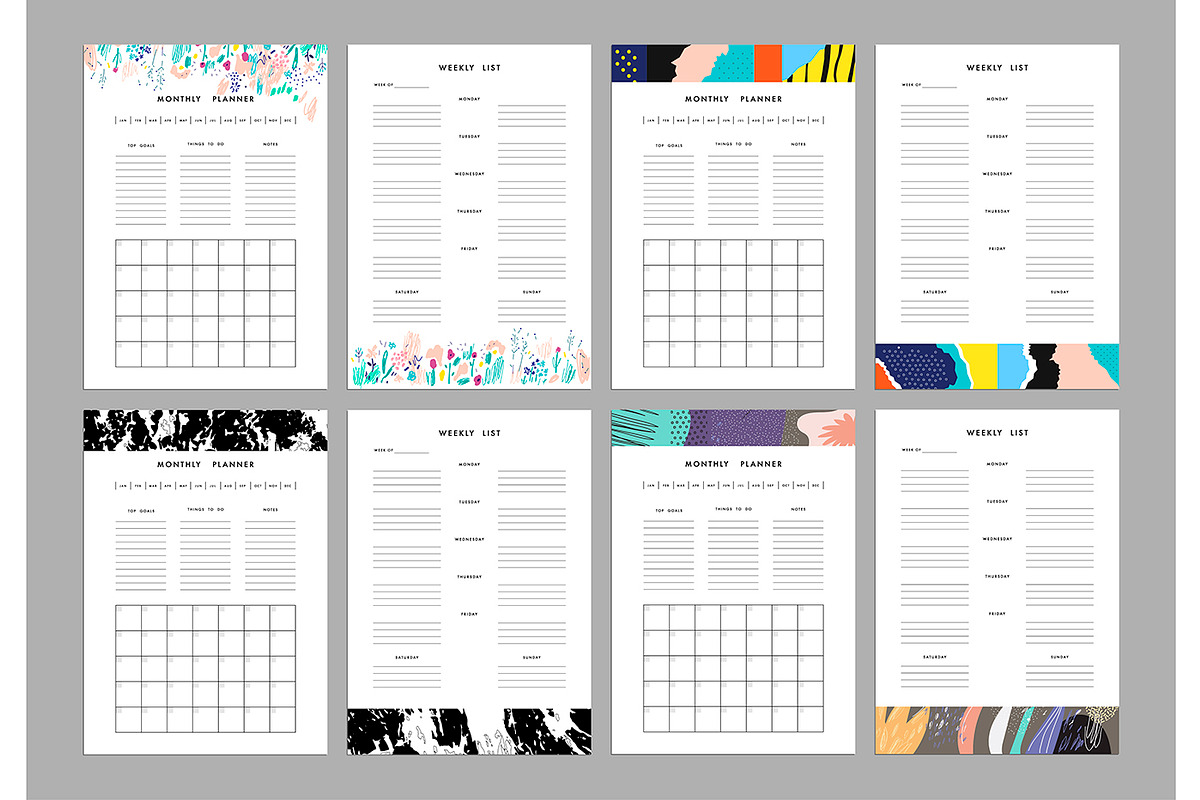 Monthly planners & Weekly lists, a Stationery Template by Lera Efremova (Photo 2 of 4)