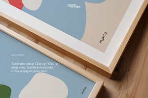 Close-up Frame Mockup Flat Lay PSD