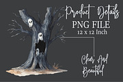 Watercolor Halloween Tree Clipart, an Illustration by Rose Art (Thumbnail 7 of 7)