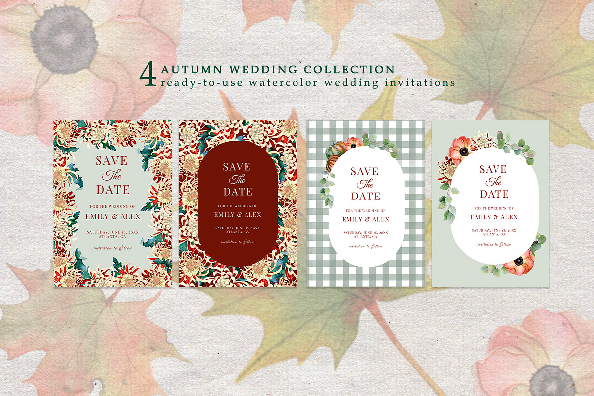 Autumn Botanical Watercolor ClipArt, a Seasonal Illustration by SunnJaneArt (Photo 5 of 15)
