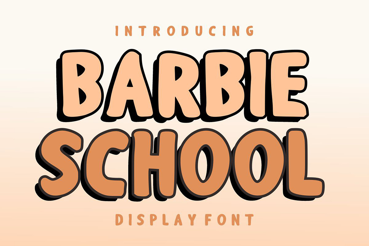 Barbie School - Handrawn Font, a Handwritten Font by Fourteen Letter (Photo 1 of 18)