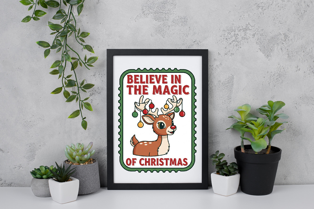 Christmas postage stamp Believe, an Illustration by Daily.Designs (Photo 3 of 5)