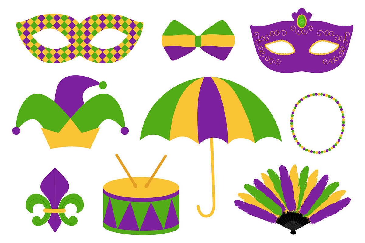 Mardi Gras clipart. Mardi Gras SVG, a Seasonal Illustration by IrinaShishkova (Photo 4 of 6)