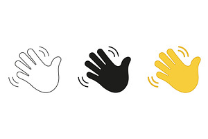 Waving Hand Emoji Icons, an Object Illustration by Vector Creator
