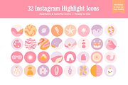 32Instagram Colorful Highlight Icons, a Social Media Template by Marcia B Studio (Thumbnail 2 of 4)